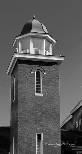 abstract pic of a clock tower with a clock on top