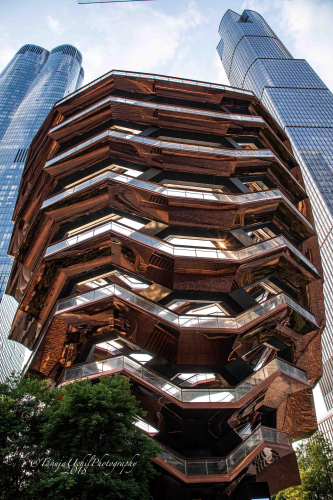 structure of a building with a lot of windows and a lot of stairs